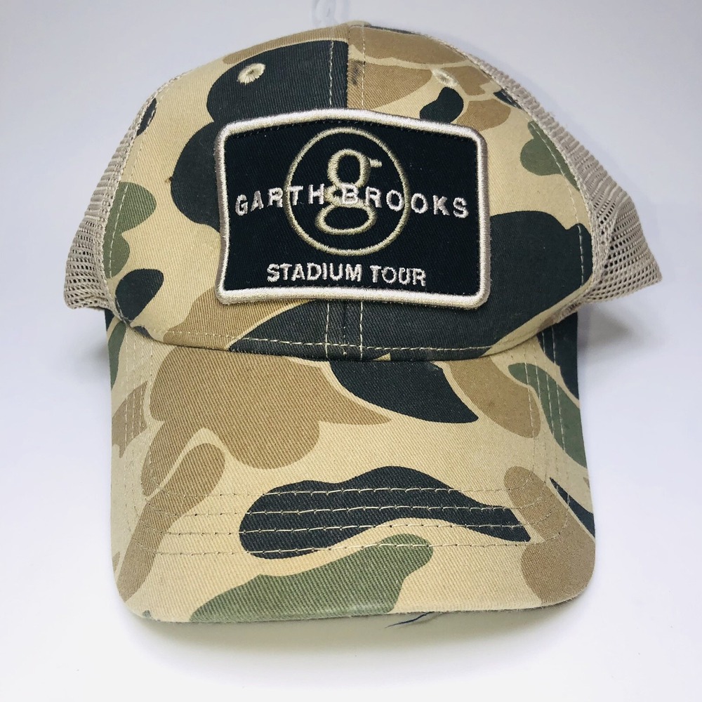 Garth Brooks Stadium Tour Hat Trucker Cap Black Snapback Mesh Back Country Music